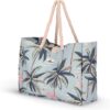 SUN NINJA XL Canvas Beach Tote Bag - Water-Resistant with Pockets - Large Pool Summer Tote, Cute Travel Beach Bag