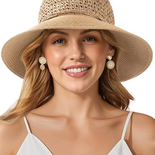 FURTALK Beach Hats for Women Summer Straw Sun Hat Wide Brim Crochet Hats