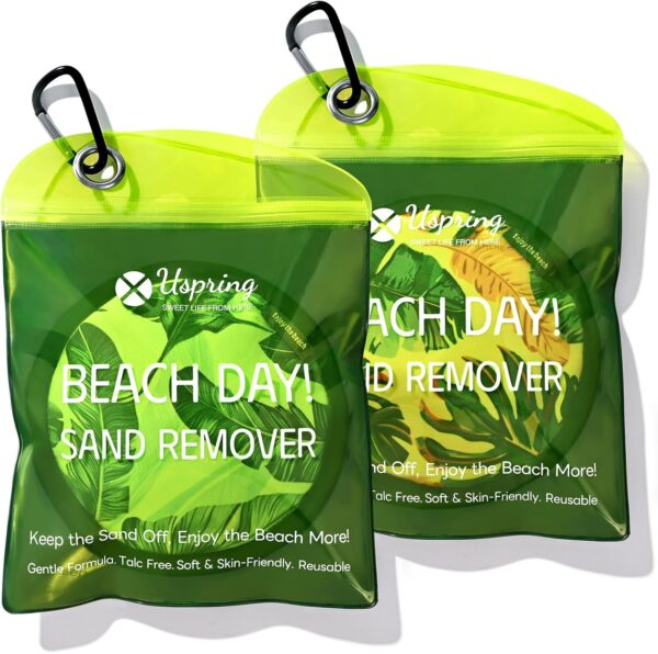 Uspring 2 Pcs Sand Remover for Beach, Beach Essentials, Sand Removal Bags, Vacation Must Haves, Free of Talc and Fragrance, Gifts for Women