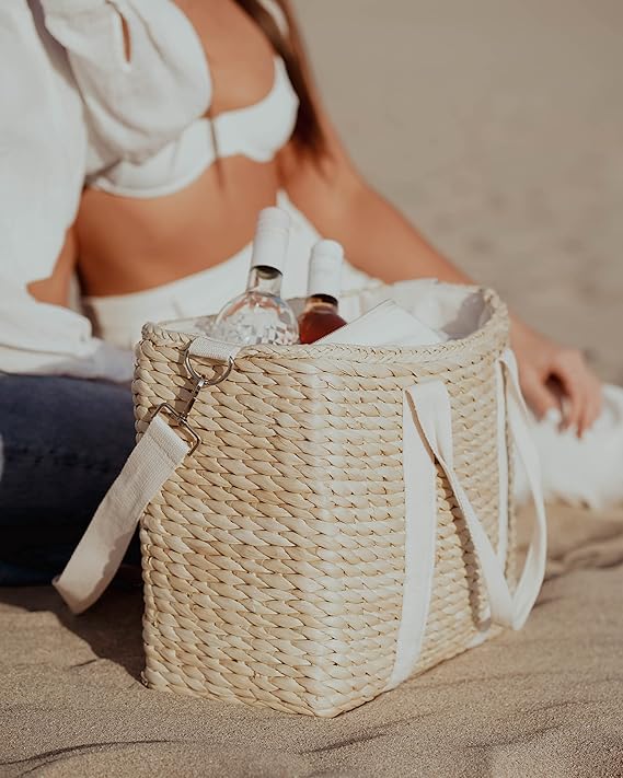 81TY8FpcrJL._AC_SX569_ Insulated Beach Cooler Bag, Leak Proof, Premium Quality Corn Husk, Beach Bag, Pool Bag, Tote Bag, Straw, Rattan, Gifts for Women, Picnic Basket, Wedding Gifts, Lunch