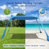 Beach Canopy Beach Tent UPF50+ 11x11 FT Easy to Setup Extra Windproof Rope Sun Shelter Beach Shade Canopy with 4 Stability Poles Outdoor Shade for Beach Camping Family